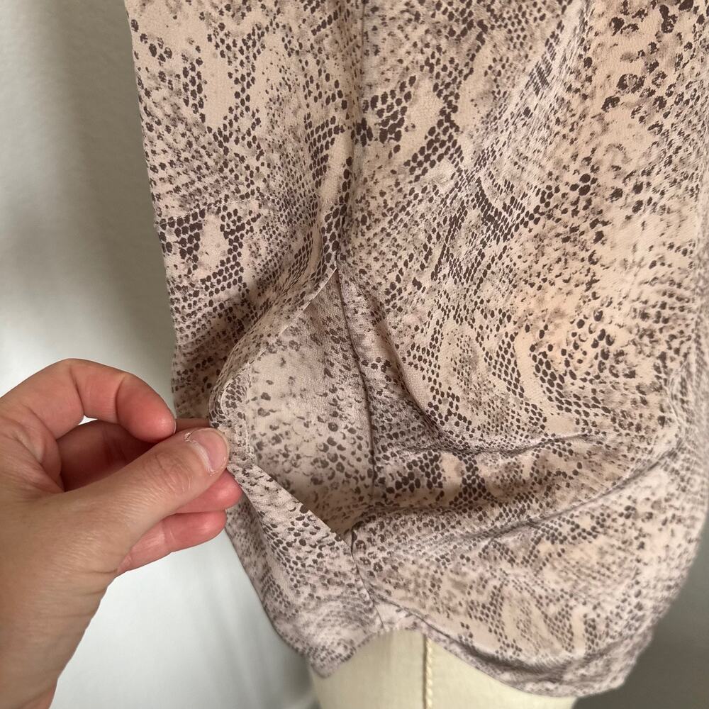 Rebecca Taylor | 100% Silk Snake Print Racer Back Tank Top with Sequins Size 2 - Picture 4 of 7